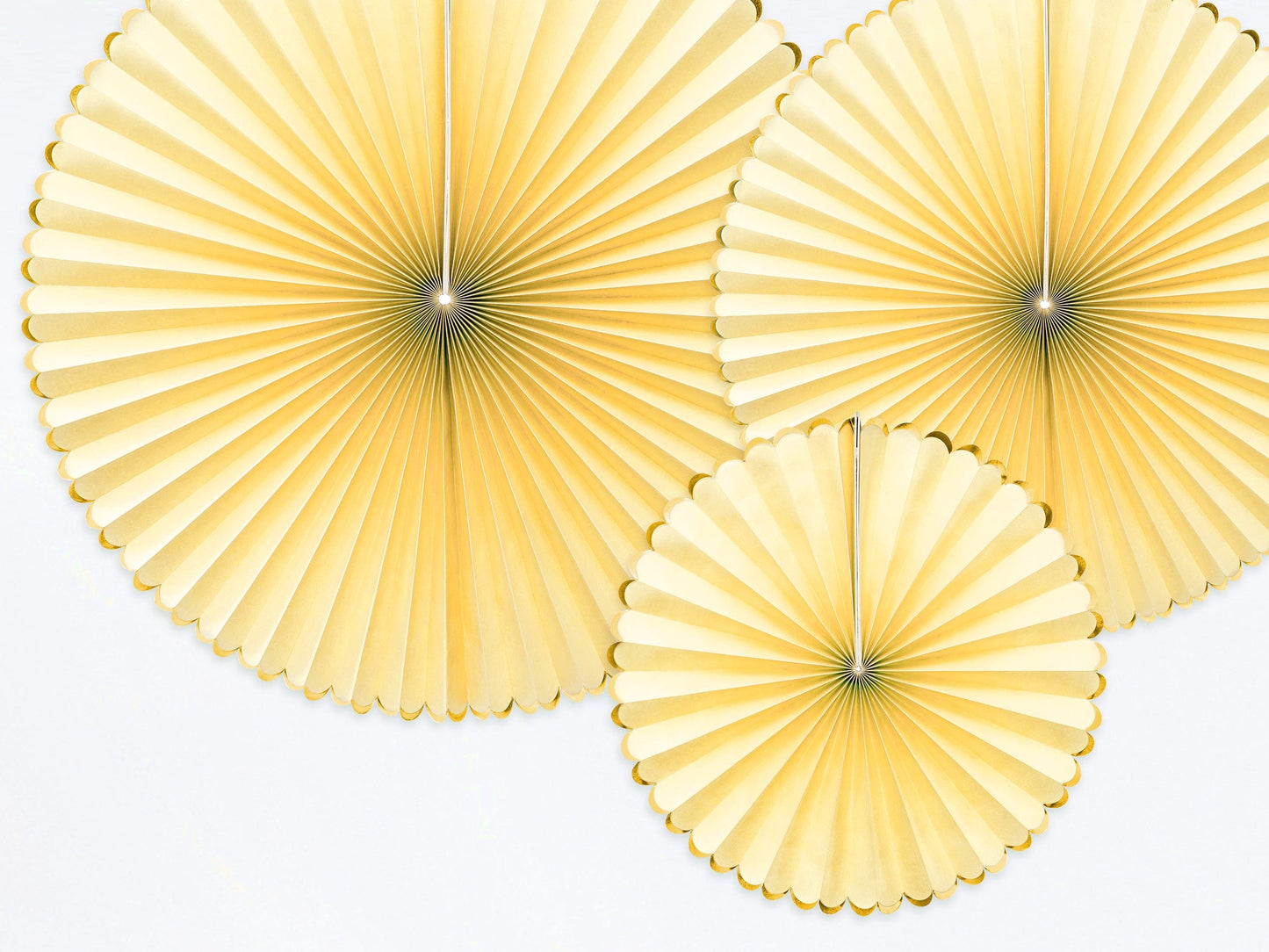 Paper Fan Decorations | Lemon Yellow Wedding Paper Decorations UK Party Deco