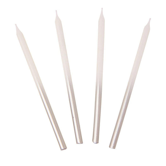 Birthday Cake Candles | Tall Silver Party Candles | Talking Tables UK Talking Tables
