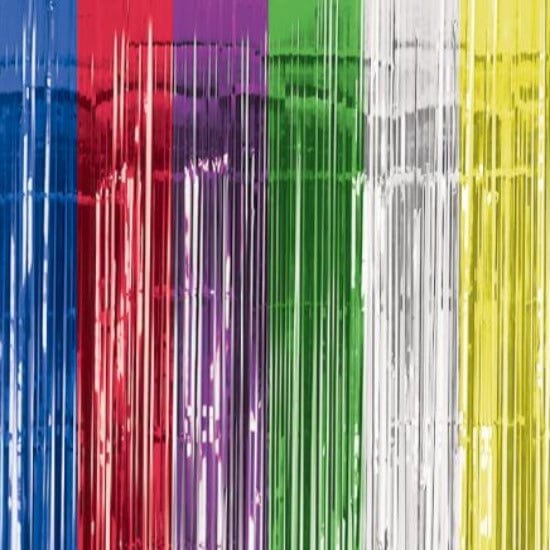 Multi-coloured Metallic Party Curtain | Balloon Tassel Fringe  Amscan