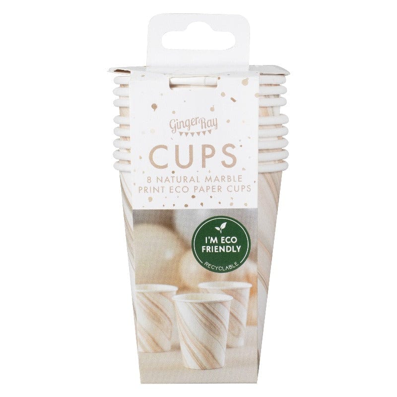 Marble Party Cups | Adult Paper Cups | Wedding Party Supplies Ginger Ray