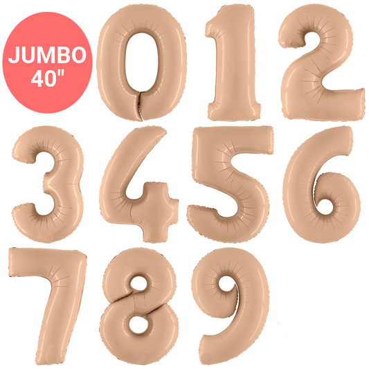 Nude Balloon Numbers | blush Helium Number Balloons Grabo