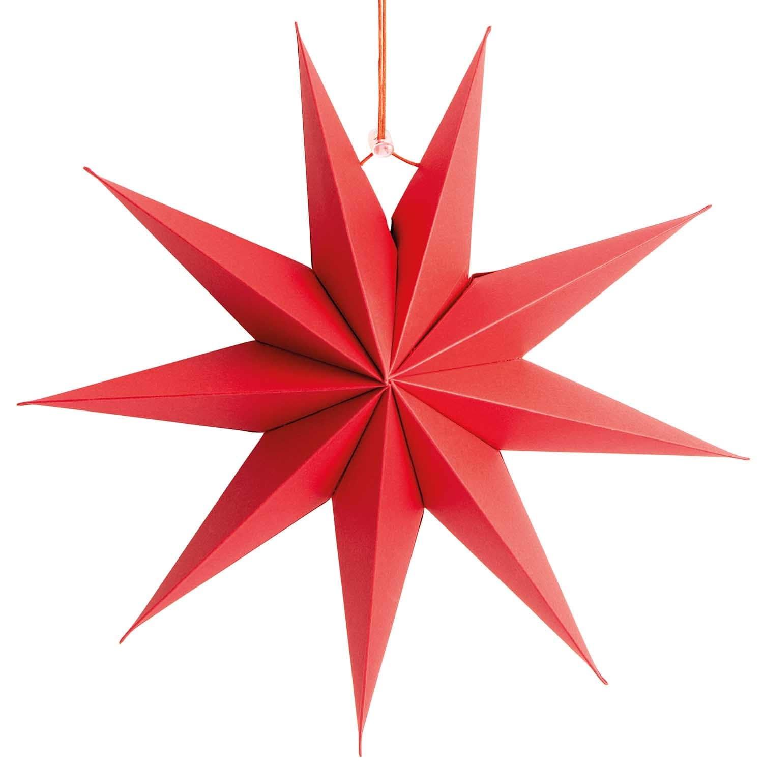 Scandinavian Hanging Star Decoration Red | Christmas Decorations UK Rico Design