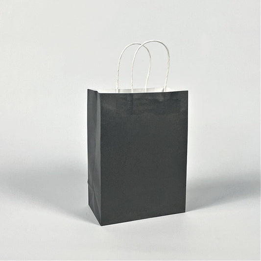 Black Paper Bags with Handles | Black Block Bottomed Bags