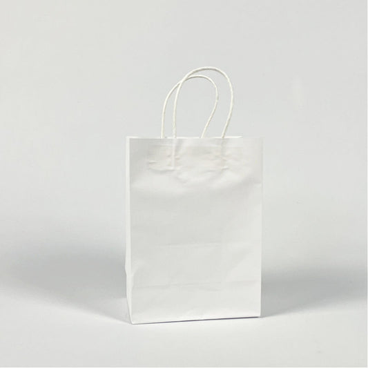 White Party Bags with Handles | White Block Bottom Bags