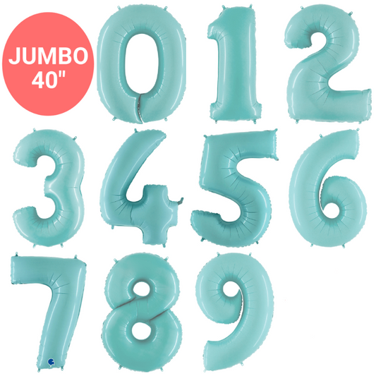 Large Balloon Numbers | Pastel Blue Helium Number Balloons Pretty Little Party Shop