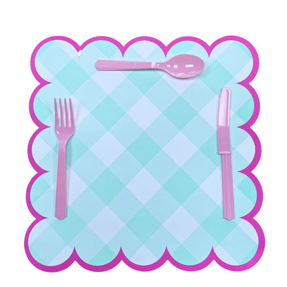 Pastel Paper Placemats with scalloped edges for Easter Spring and Summer Parties