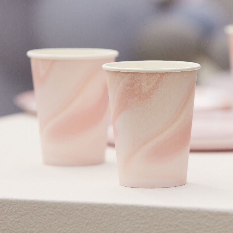 Marble Party Cups | Adult Paper Cups | Wedding Party Supplies Ginger Ray