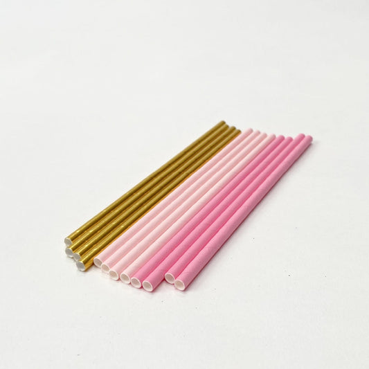 Pink and Gold Party Straws | Paper Straws | Modern Party Supplies Qualatex