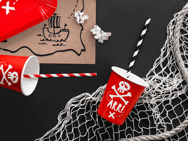 Pirate Party Cups | Cool Kids Pirate Party | Pretty Little Party Shop Party Deco