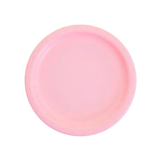 Pastel Pink Plain Paper Plates - Small 