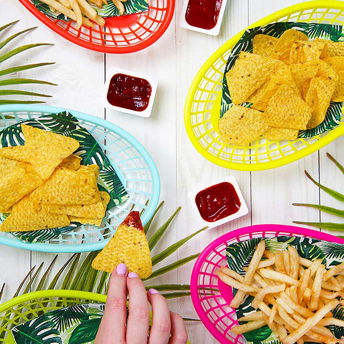 Cuban Plastic Food Baskets | Mexican Food Baskets | Talking Tables Talking Tables