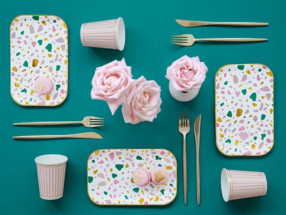 Terrazzo Rectangular Plates | Modern Paper Plates | Weddings & Hen Dos Party Deco