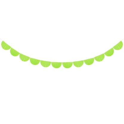 Green Paper Scalloped Fringe Garland | Pretty Paper Decor for Events Parties and Weddings