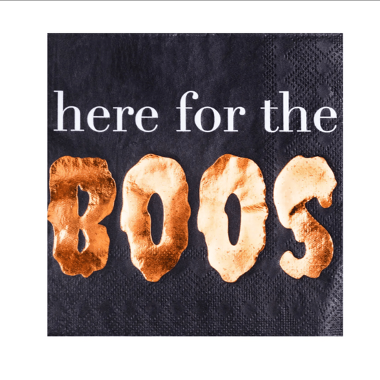 here for the boos Halloween cocktail Party Napkins