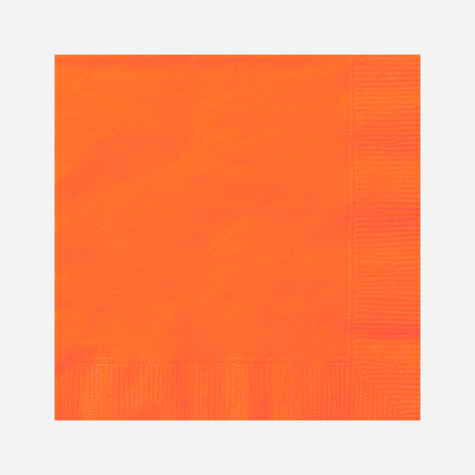 Solid Colour Paper Napkins Orange