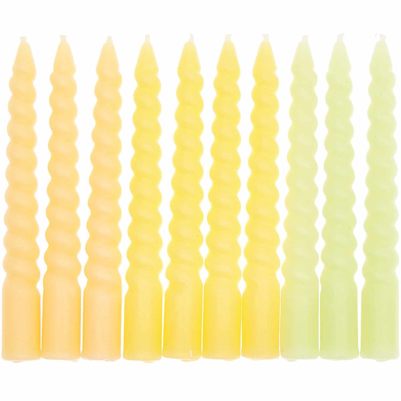 Spiral Cake Candles Yellows | Spiral Candles for Cakes UK