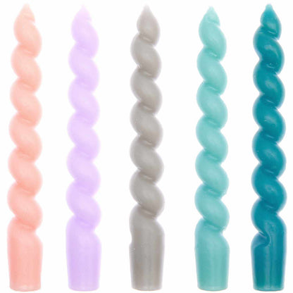 Spiral Candles | Aqua Spiral Candles UK | Pretty Little Party Rico Design