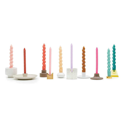 Spiral Candles | Pebble Grey Spiral Candles UK | Pretty Little Party Rico Design