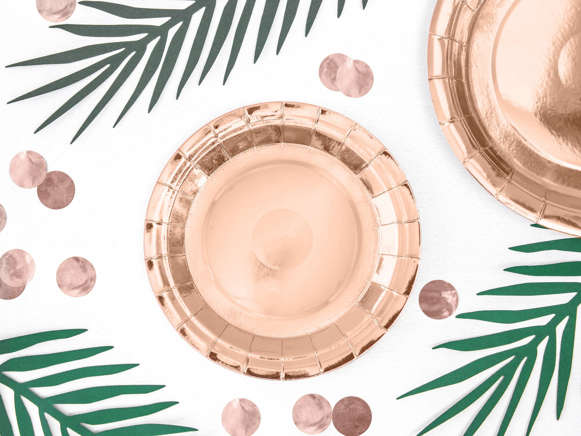 Pale Rose Gold Small Paper Plates | Plain Party Plates and Cups Party Deco