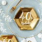 40th Birthday Party Plates Gold | Milestone Party Supplies UK Party Deco