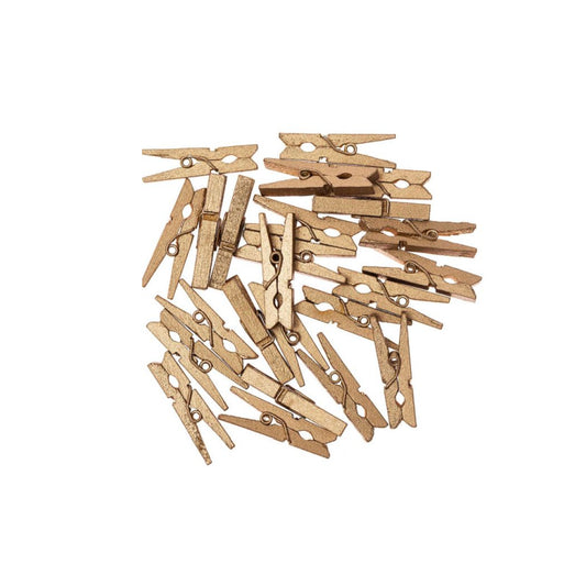 Mini Gold Wooden Pegs for Crafting UK