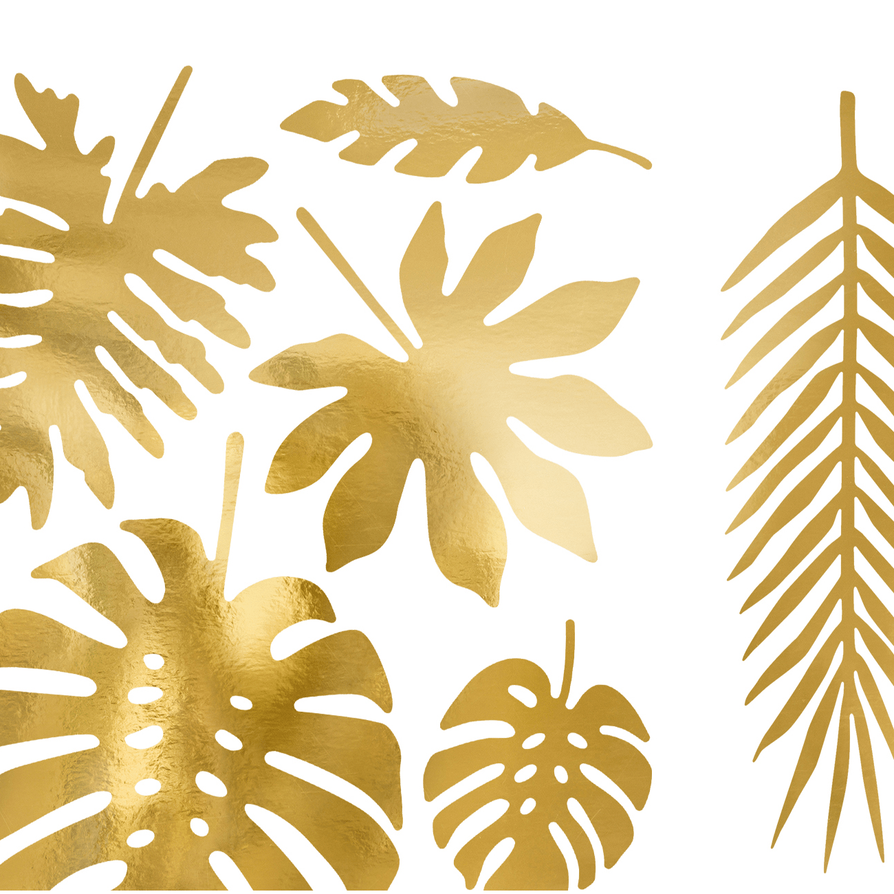 Gold Tropical Leaves Decorations |  Gold Foliage Party Decor UK Party Deco