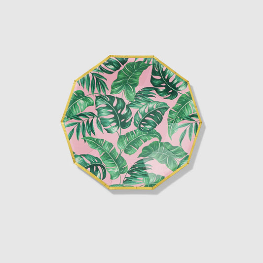 Tropical Luau Print Party Plates | Palm Leaf Print | Coterie Party Supplies UK