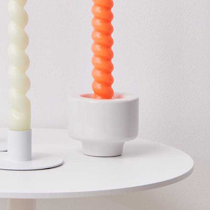 Ceramic Candle Holder White | Spiral Candles UK Rico Design