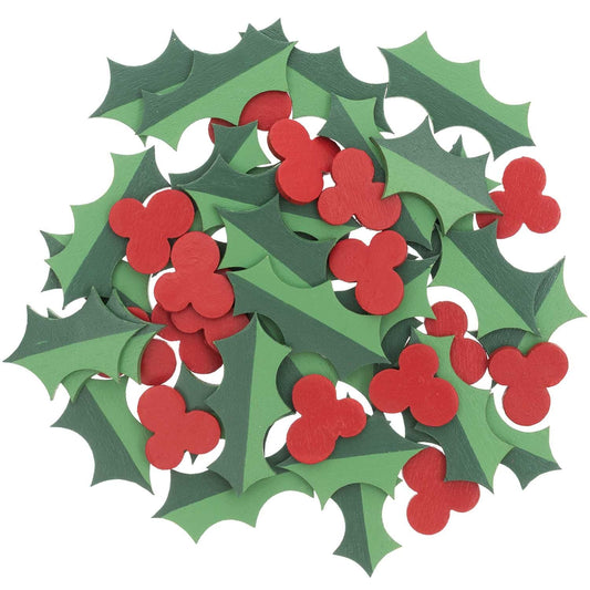 Christmas Holly Wooden Confetti | Eco Confetti  Rico Design