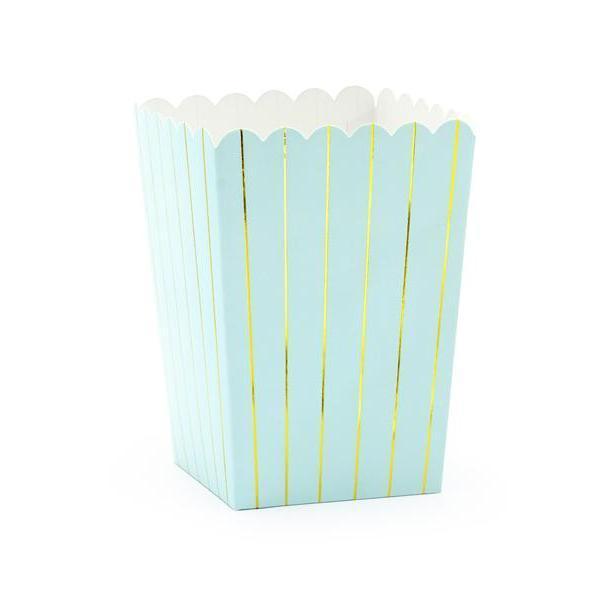 Baby Blue Striped Treat Boxes | Popcorn Boxes Party Deco