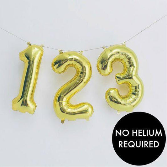 Balloon Numbers | 16" Gold Balloon Numbers | Online Balloonery Northstar