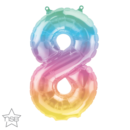 Jelli Rainbow Balloon Numbers | 16" Balloon Numbers | Online Balloons Northstar