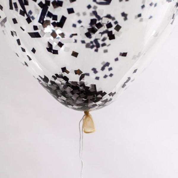 Confetti Balloons | Black Sprinkle Confetti Filled Balloons Pretty Little Party Shop