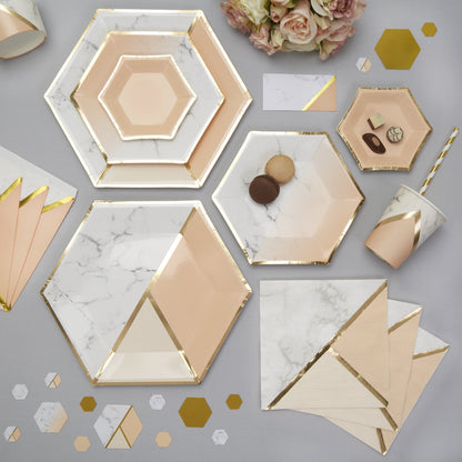 Marble & Blush Party Plates | Paper Plates Weddings & Special Events neviti