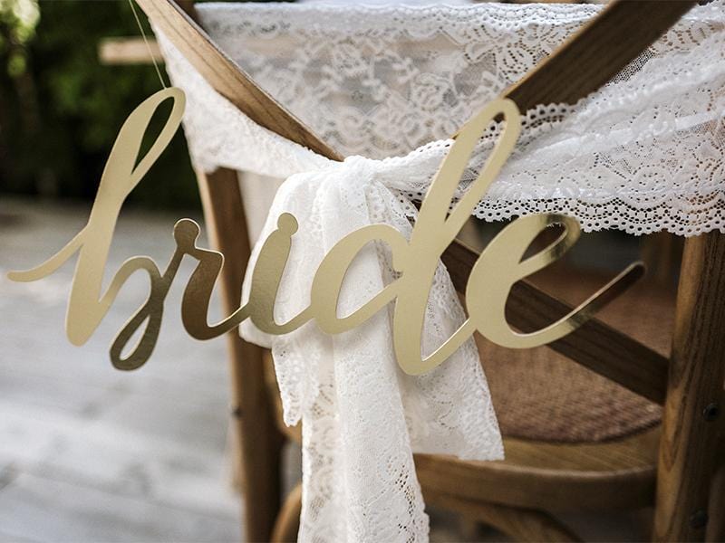 Bride & Groom Chair Signs | Wedding Venue Decorations Online Party Deco