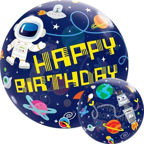 Space Birthday Bubble Balloon | Qualatex Bubble Balloons UK Qualatex