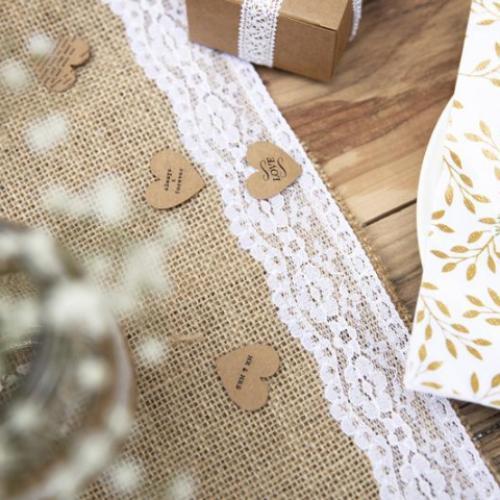 Burlap Table Runner | Lace Table Runner | Party Supplies Party Deco