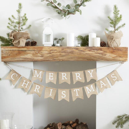 Burlap Christmas Garland | Scandi Style Christmas |  Unique Christmas Ginger Ray