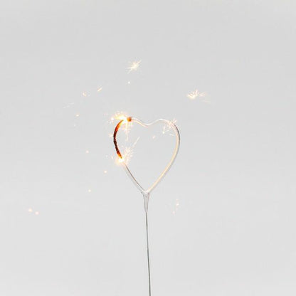 Silver Cake Sparkler Heart | Cake Candles and Sparklers Unique