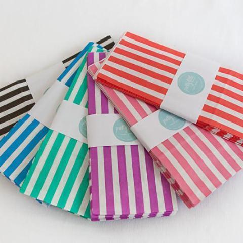 Black Striped Party Bags | Candy striped Paper Bags playwrite