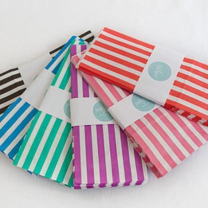 Blue Striped Party Bags | Candy striped Paper Bags | Party Bags UK playwrite