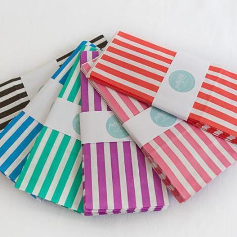 Red Striped Party Bags | Candy striped Paper Bags | Party Bags UK playwrite