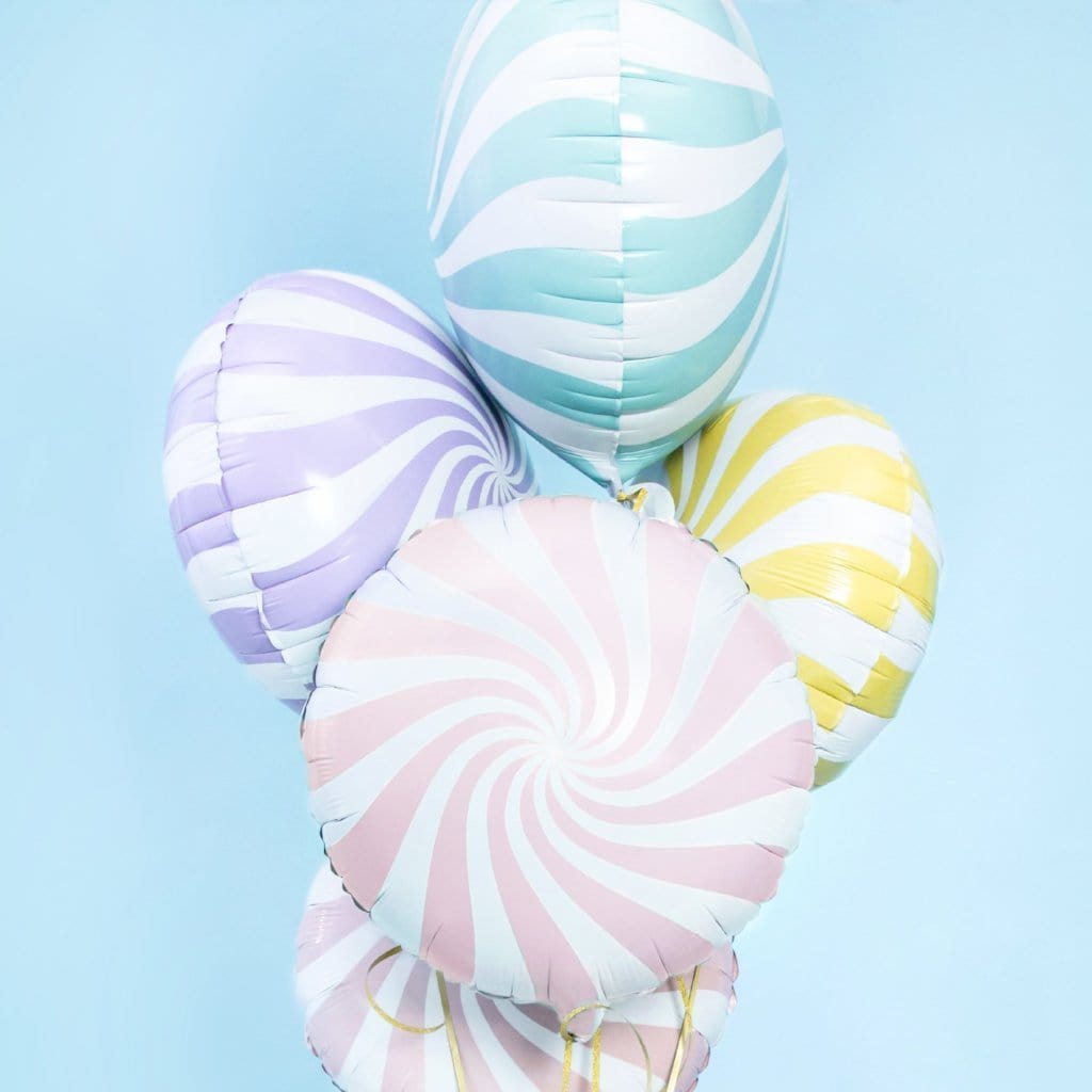 Candy Swirl Balloon | Lollipop Candy Balloon Pastel Blue Party Deco