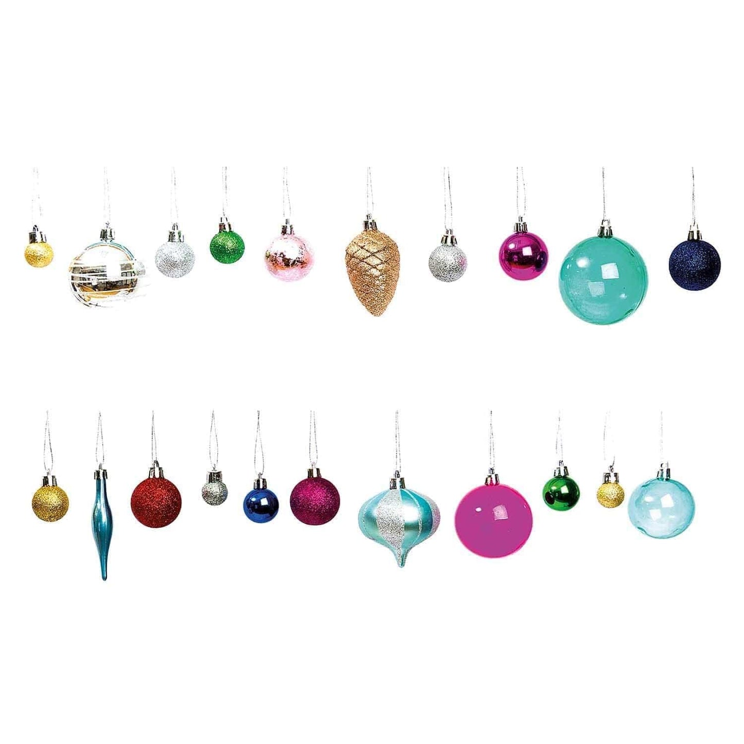 Christmas Baubles Set - Classic Twist | Modern Christmas Tree Baubles Rico Design