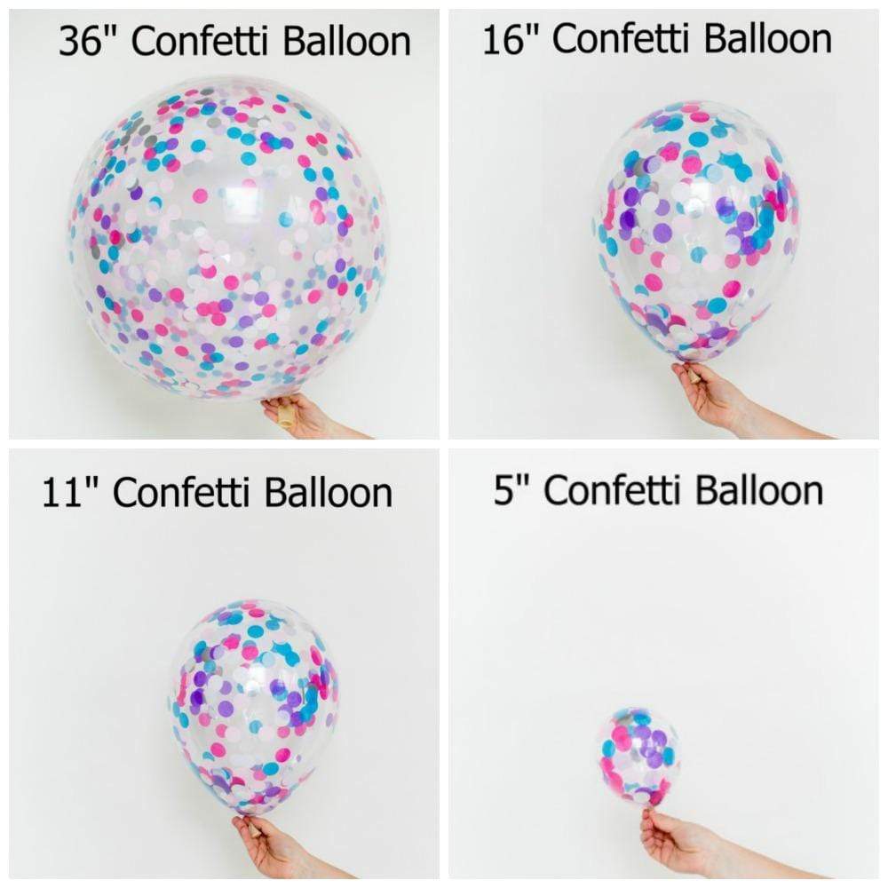 Confetti Balloons | Blue Confetti Filled | Round Confetti Balloons UK Pretty Little Party Shop