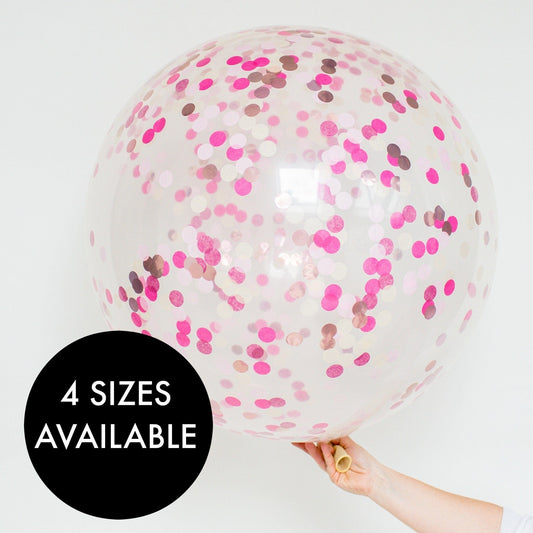 Confetti Balloons | Pink Confetti Filled Balloons UK Pretty Little Party Shop
