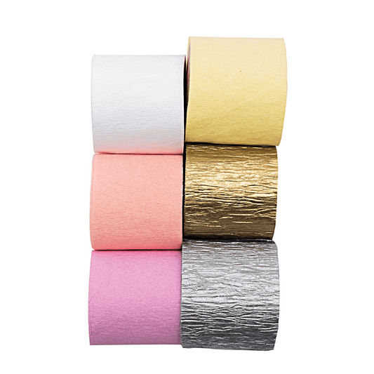 Rainbow Pastel Streamers Party Decoration 12 Rolls Pink Yellow