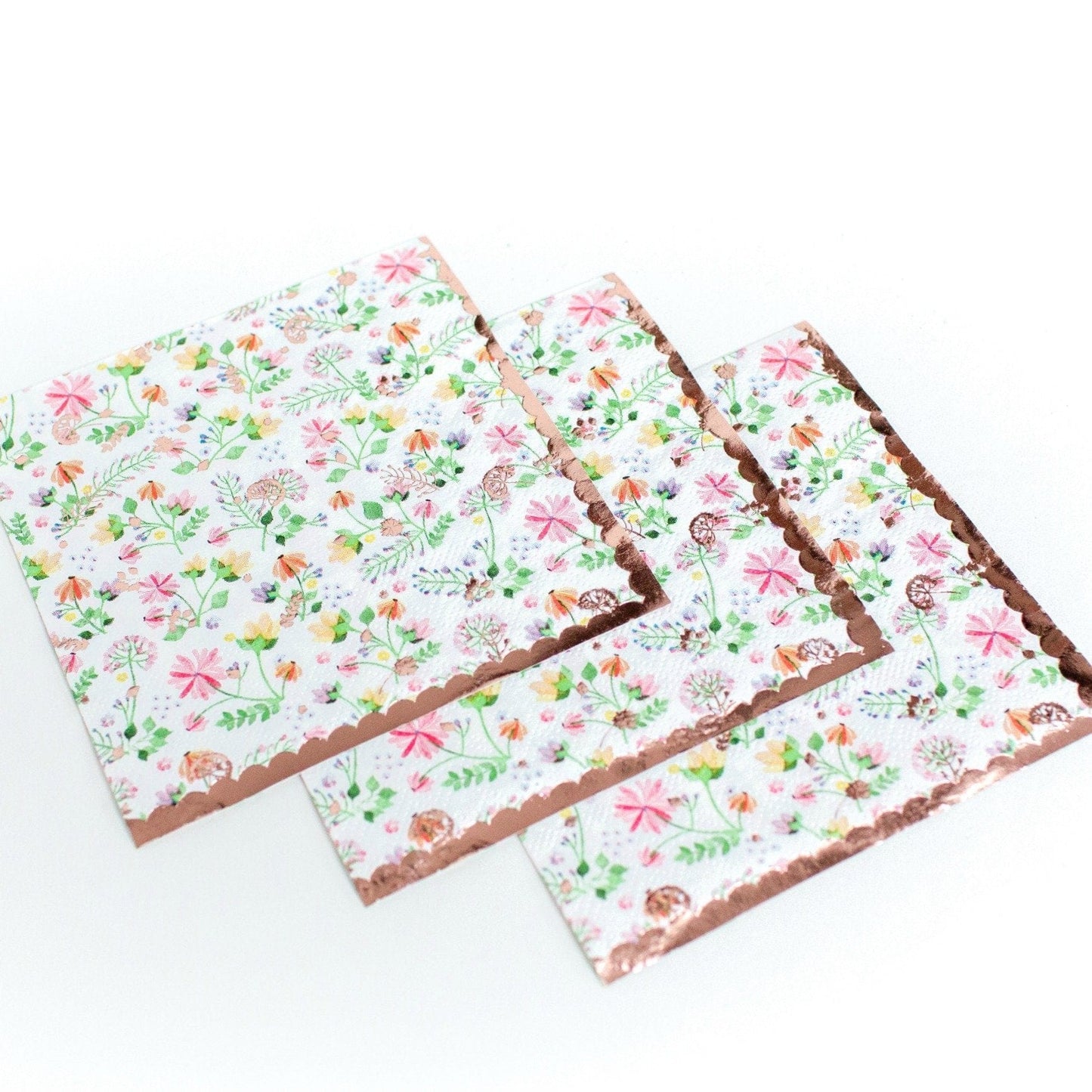Ditsy Floral Rose Gold Party Party Napkins | Ginger Ray Ginger Ray