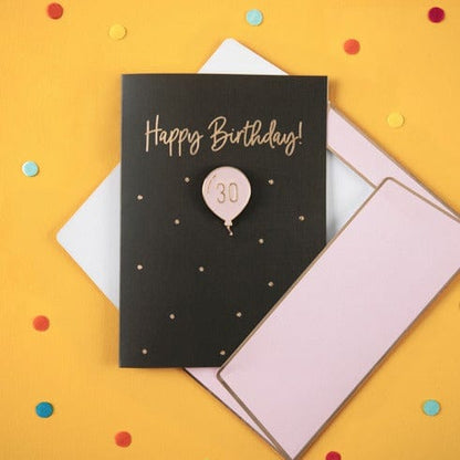 30th Birthday Card with Enamel Pin | Pretty Little Party Shop Party Deco