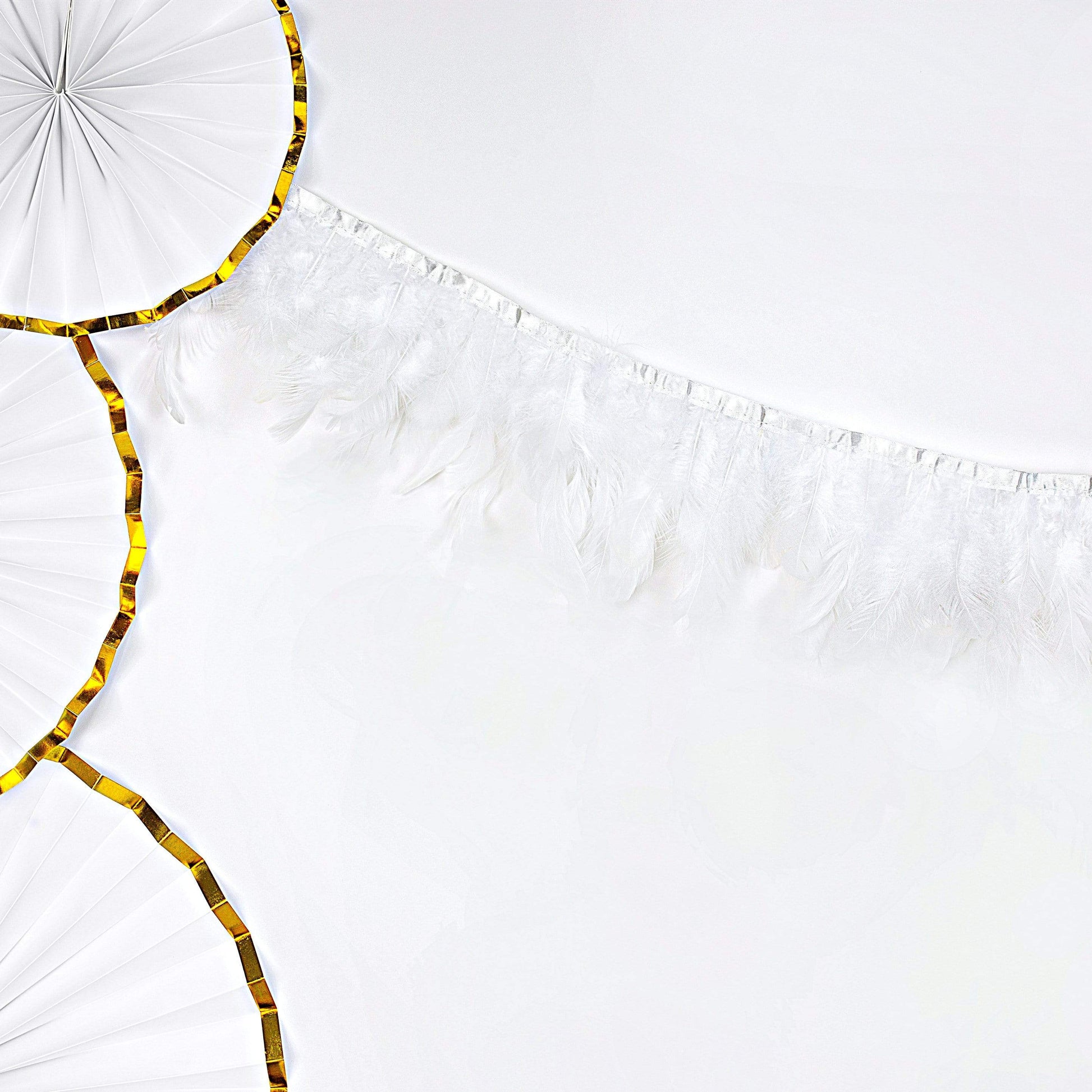 White Feather Garland | Feather Party Supplies UK Party Deco
